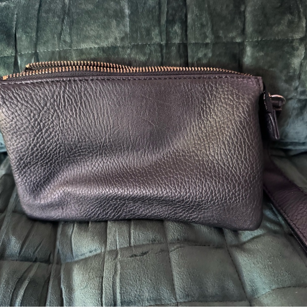 Black Leather Clutch Bag